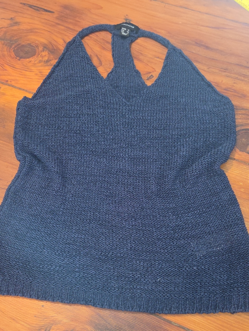 Atmosphere Navy Knit Top Size 8
